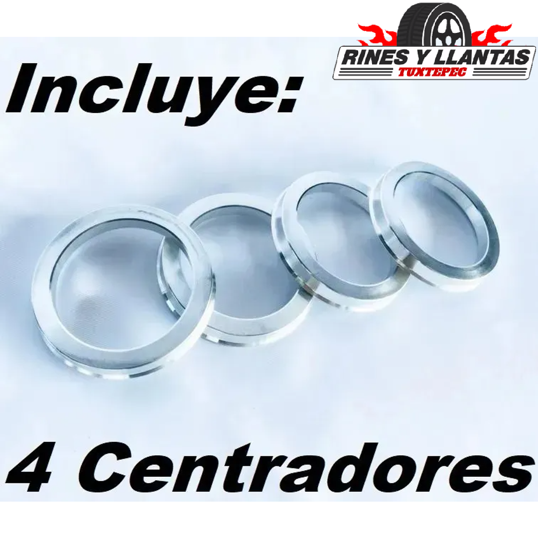 Centradores De Rin 66.1 / 73.2 De Aluminio (4 Piezas)